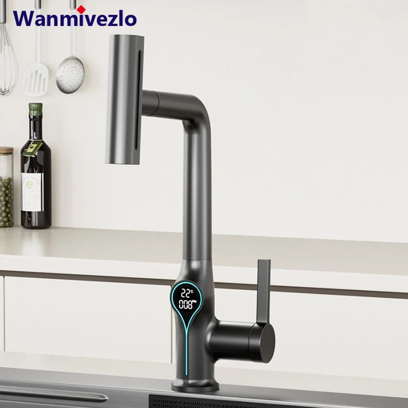 

Водопад, температура, цифровой дисплей, смеситель для раковины, подъемный вверх и вниз, распылитель, смеситель для раковины с горячей и холодной водой, кран для мытья для ванной комнаты