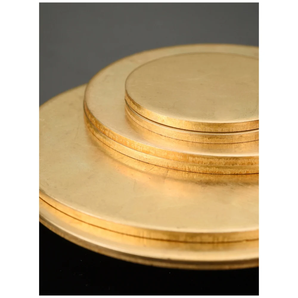 H62 Brass Disc Brass Gasket Pure Copper Round Plate Diameter 10/15/20/25/30/35-200mm Thick 0.5/0.8/1.0/1.5mm Brass Parts Cutting