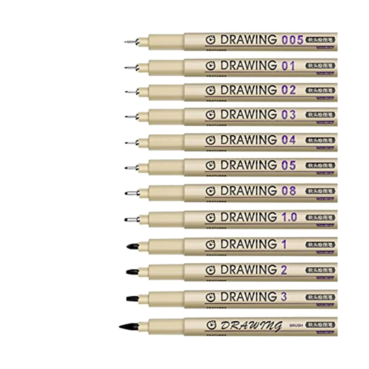 Painting Art : 12 Black Waterproof Ink Set Markers Drawing Sketch Anime Watercolor