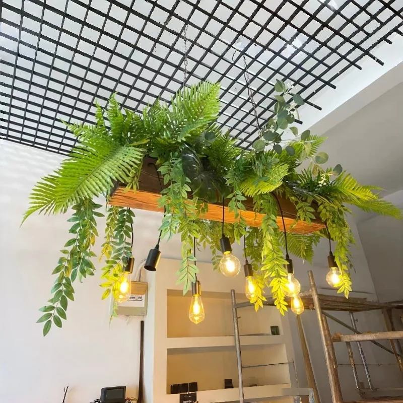 Green Plant Pendant Light Bar Counter Pendant Light Plant Pendant Light Restaurant Hotel Dining Decoration Light Showcase Light