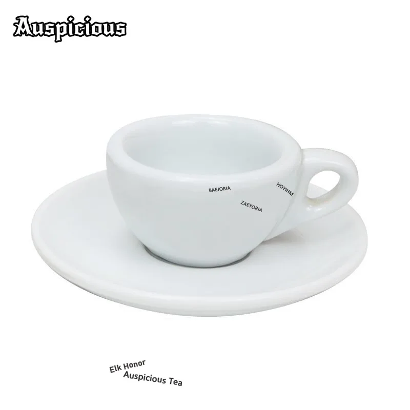 ZAEYORIA 50ml Thickened Round Mouth White Espresso Italian Coffee Concentrate Cup Saucer 50ml Thick Insulated Ceramic Porcelain
