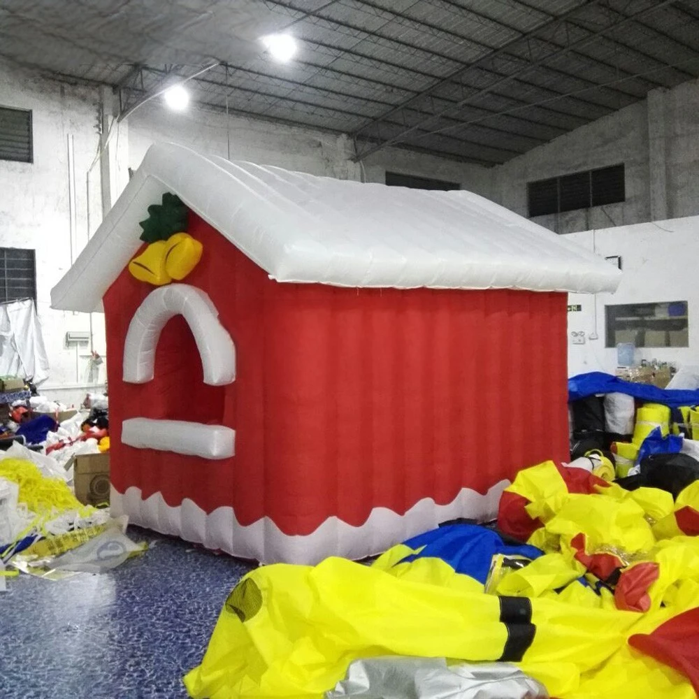 Inflatable Christmas Pretty Outdoor  House Santa Claus Cabin Square Tent Holiday Decoration Inflatable Christmas House