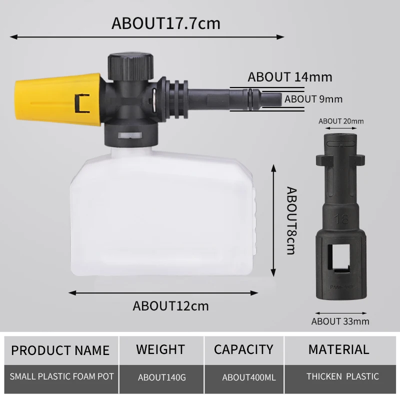 400ml Foam Lance For High Pressure Washer Square Snow Foam Generator For Karcher Lavor Pressure Car Wash Connect Wash Gun To Use