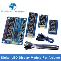 TZT TM1637 4 Bits / TM1638 / 74HC595 8 bit Digital LED Display Module 7 Segment 0.36Inch Clock RED Anode Tube Four Serial Driver