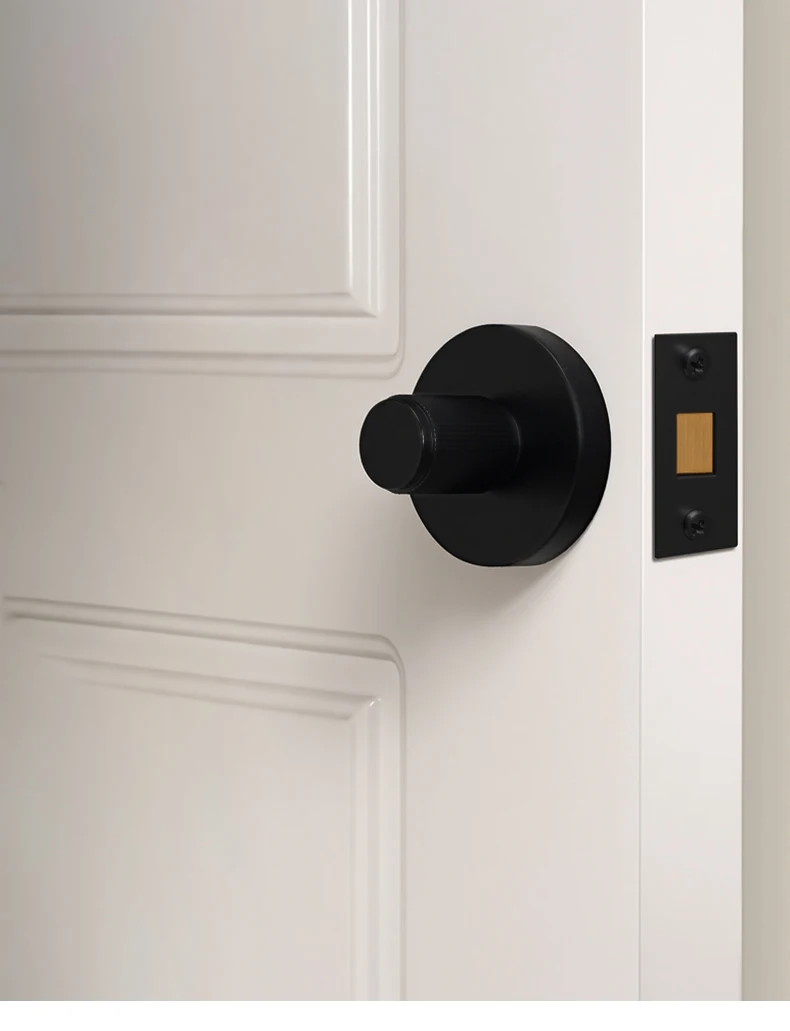 DOOROOM Türschloss aus massivem Messing, schwarz, Identifikationsmarkierung, Sichtschutz, geräuschloser, reibungsloser Betrieb, vielseitiges Badezimmerschloss – Detail 3