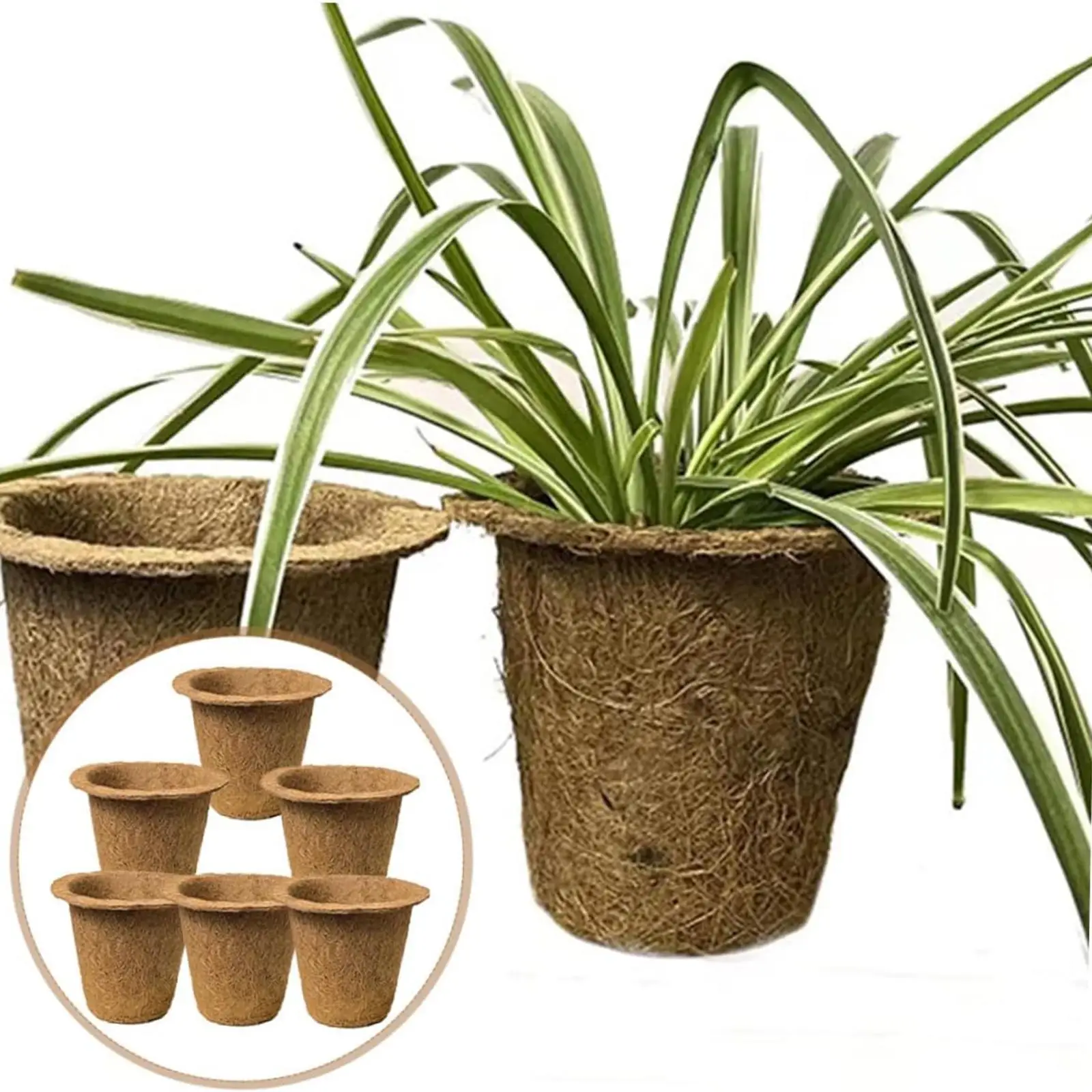 Garden Seedling Nursery Pots Brown Flower Container with Drainage for Home Office Indoor Outdoor Planting
