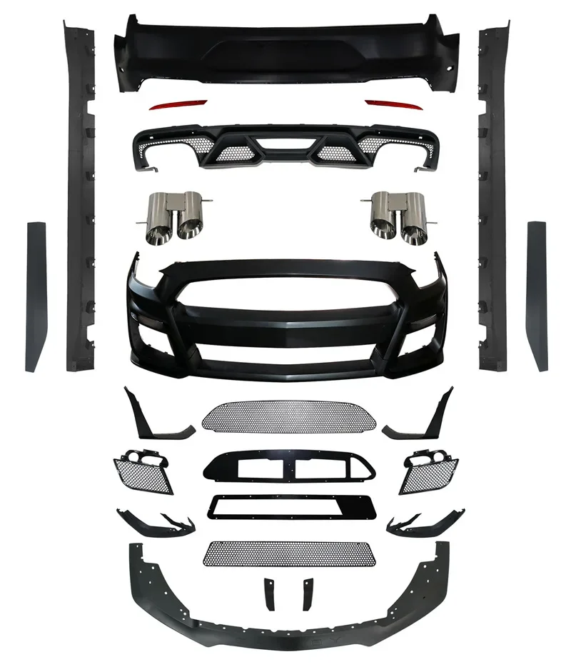 The GT500 Bumper Bumper Is Suitable for  Mustang's Modified Mach-1 Kit with a Mesh Tailpipe
