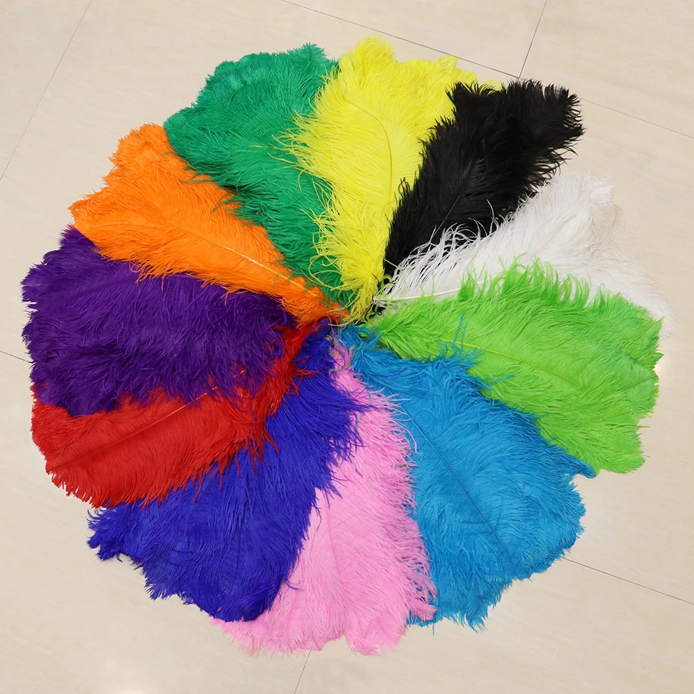 Wholesale 10/50/100/200 Pcs Of 40-45cm Colorful Ostrich Plume Crafts Feather Family Wedding Birthday Party Decoration Feathers