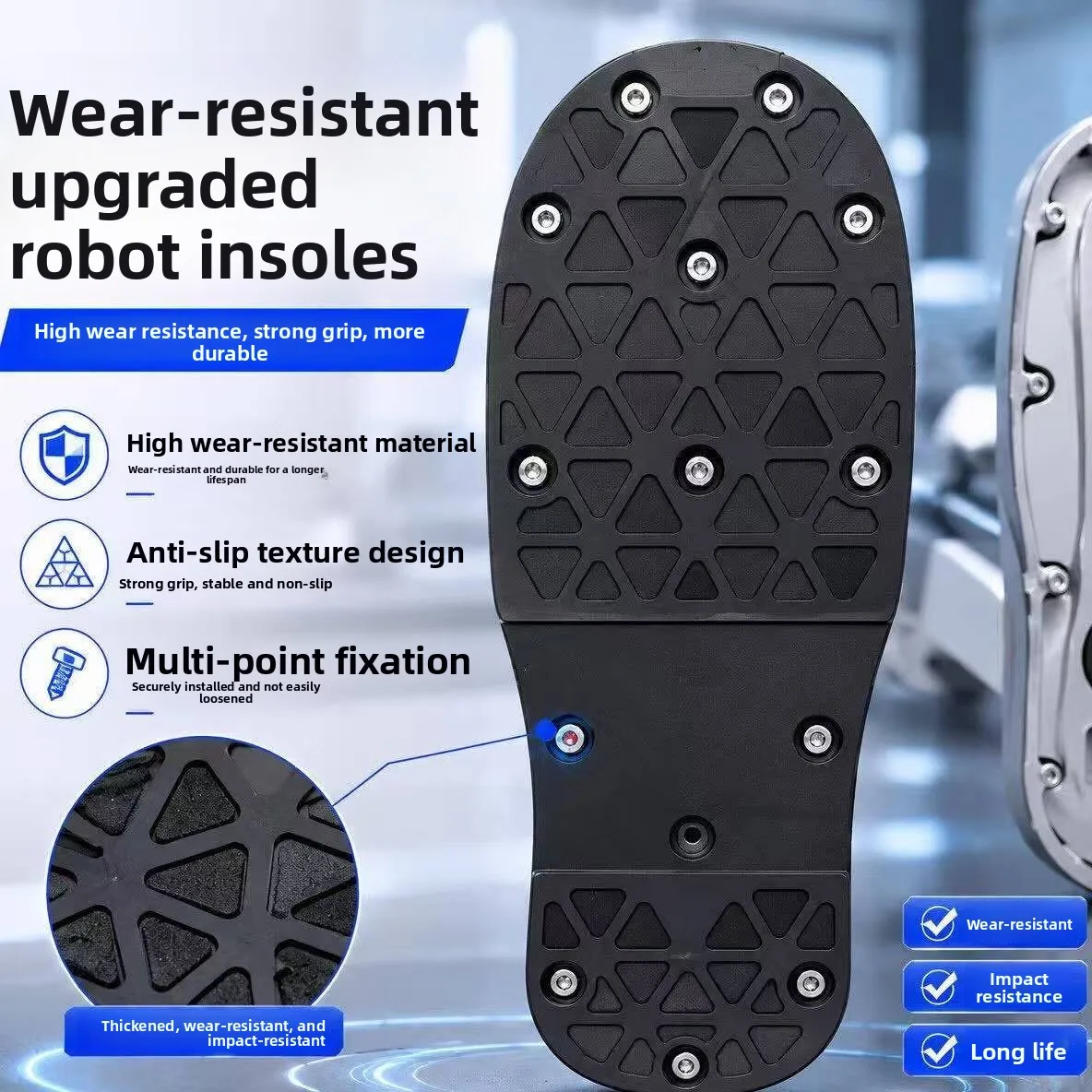Durable Rubber Feet Pads for Unitree G1 Robot – Wear-Resistant Replacement Parts