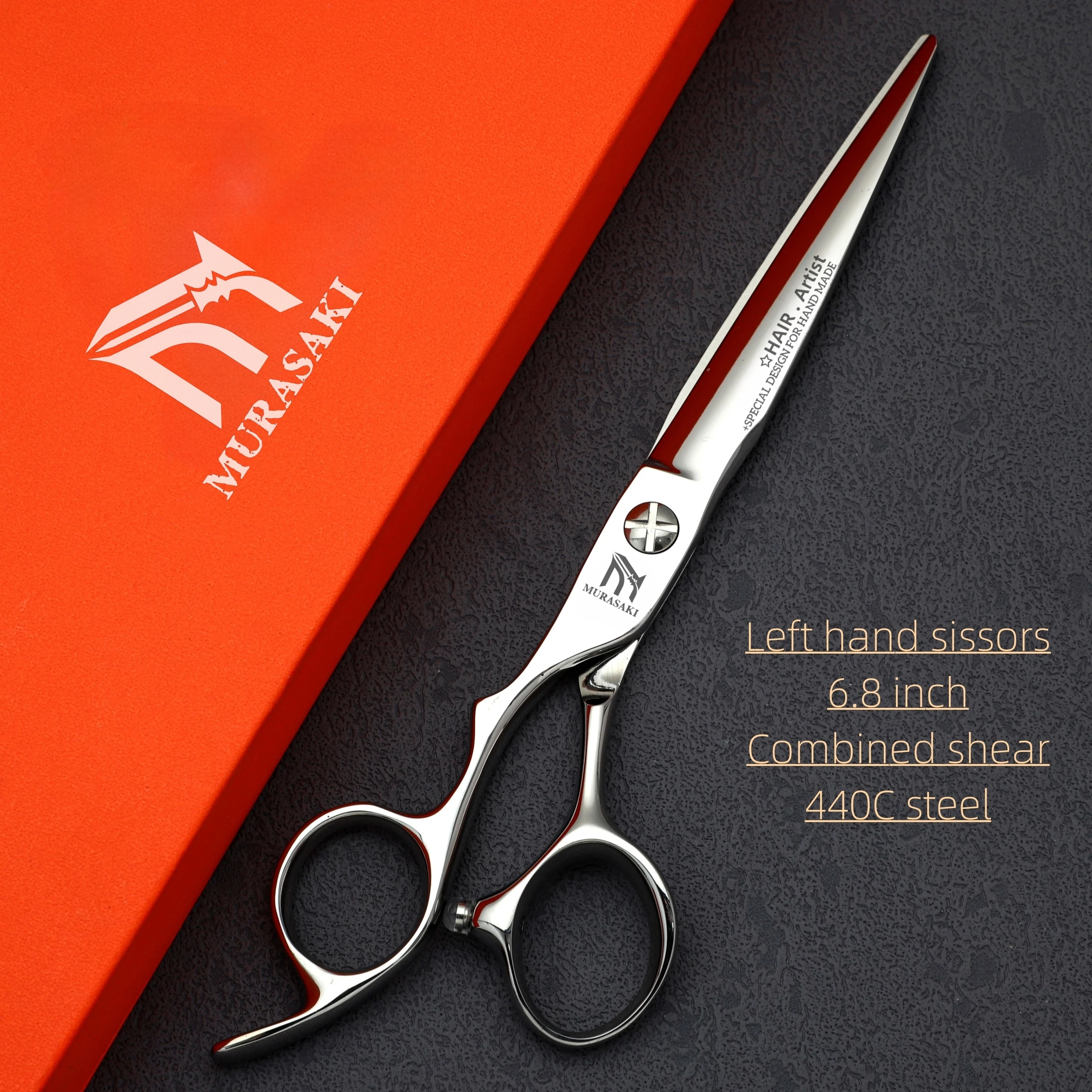 Professionelle Linkshänder-Schere, 6-6,5-6,8 Zoll Haarschneideschere, Japanischer 440C Stahl, Hochwertiges Friseurzubehör – Detail 24