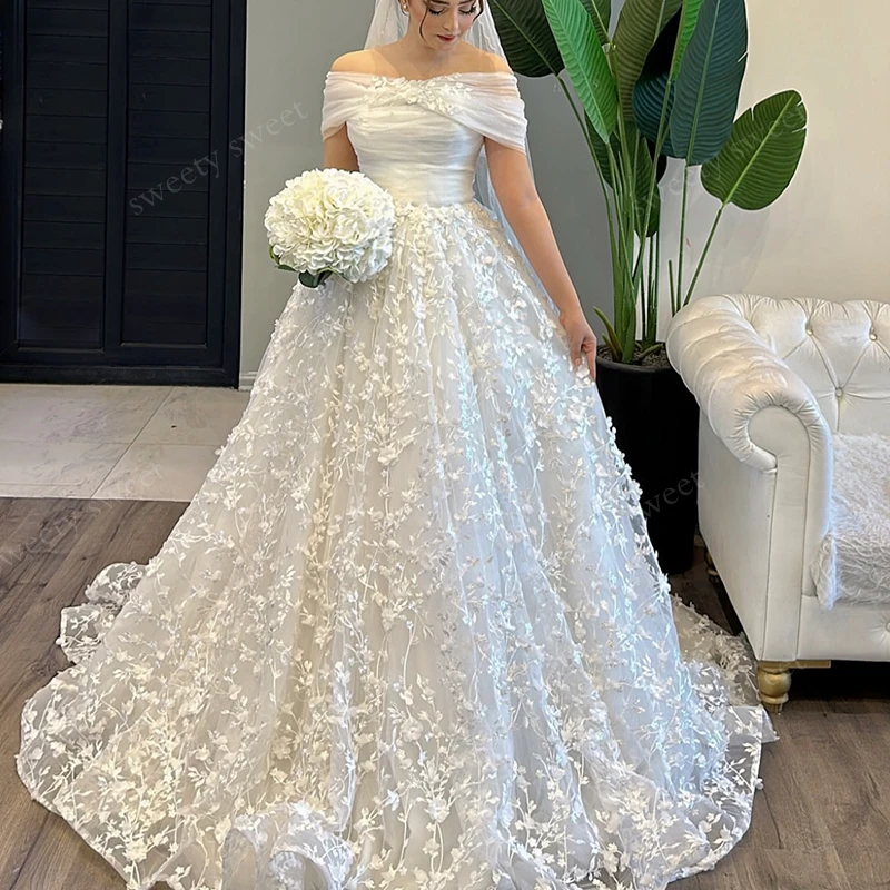 Vintage-Hochzeitskleid aus Organza mit Stickerei, A-Linie, bodenlang, Ballkleid, U-Boot-Ausschnitt, ärmellos, individuelles Brautkleid mit Knopf
