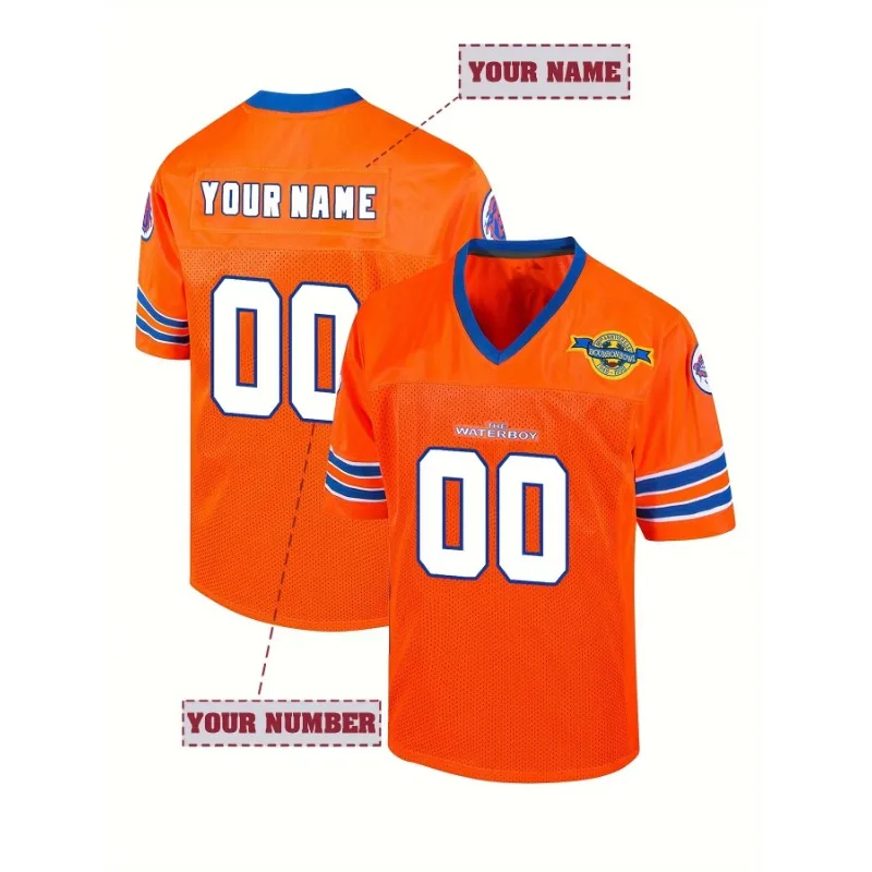 Custom Name&Number Men's Football Jersey Embroidered Sports Shirt for Bobby Boucher 9 Water Boy Sandler Movie Jersey T-shirts