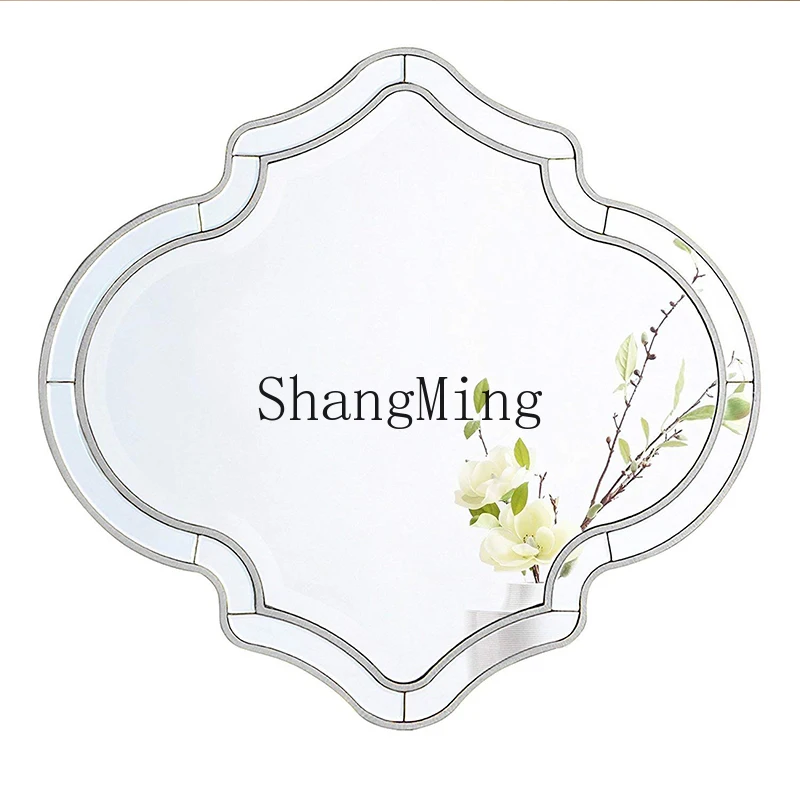 

ZYY entrance decorative mirror modern bathroom mirror art background wall wall hanging mirror simple square