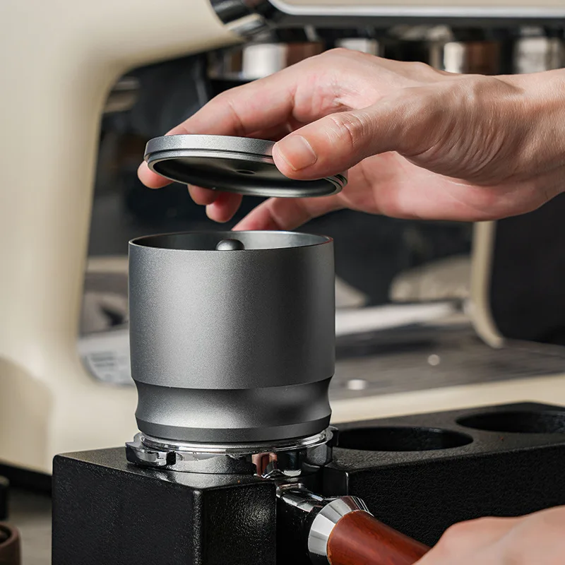 Coffee powder connector with lid 58MM aluminum alloy anti-fly powder cloth powder cup grinder cup