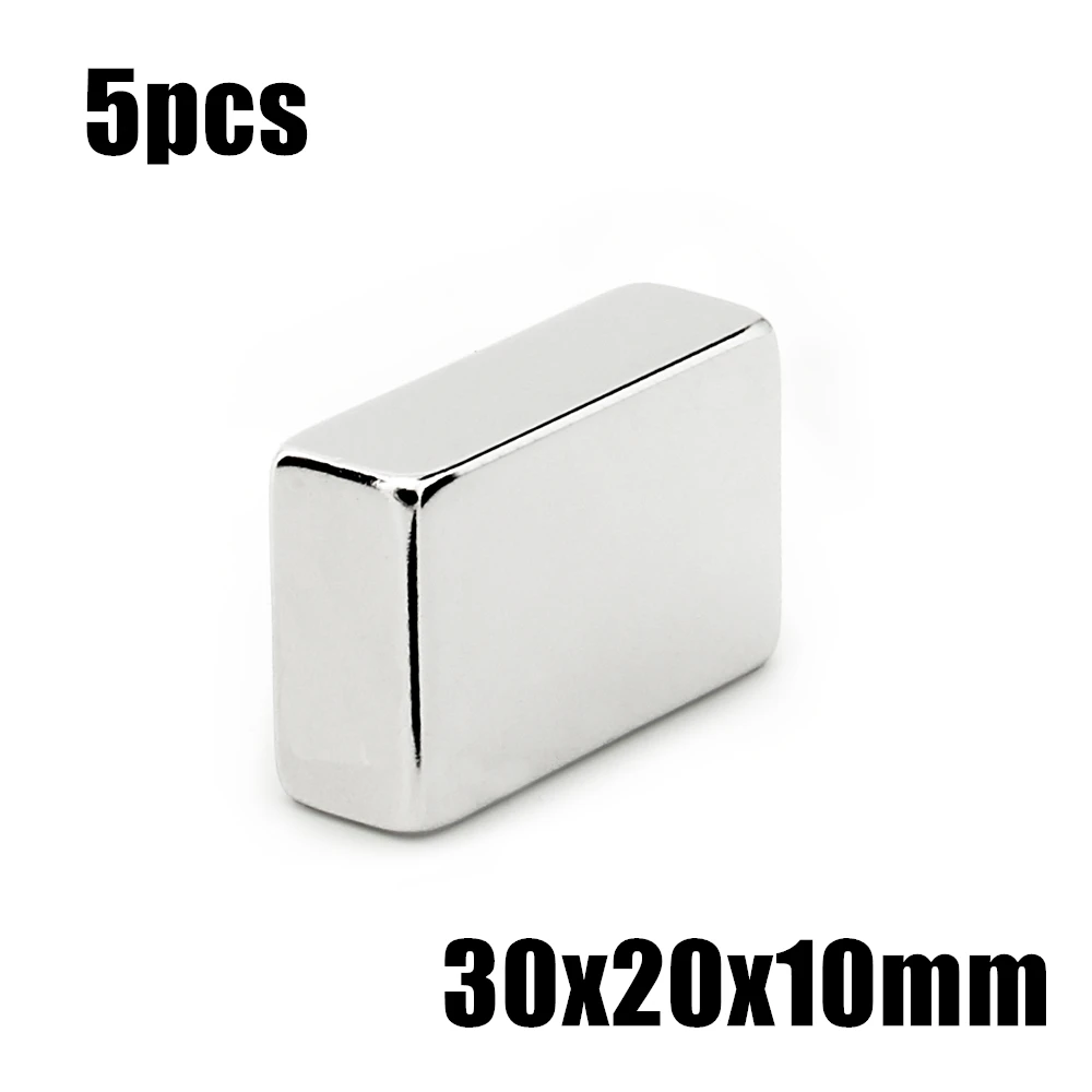 

5pcs 30x20x10mm Super Powerful Strong Rare Earth Block NdFeB Magnet Neodymium N35 Magnets 30*20*10mm