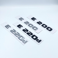 Black Silve Letters E200 E260 E300 E400 E220d E350e E300de 4Matic ABS Emblem for Mercedes Benz W213 Car Trunk Logo Sticker