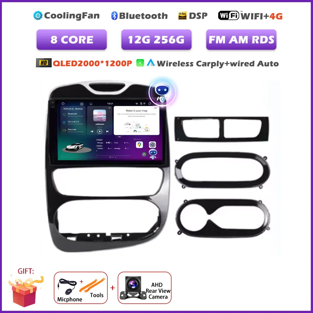 Voor Renault Clio 4 2012-2016 Carplay autoradio multimediaspeler Android 16 Auto WIFI GPS navigatie DSP stereo BT tools
