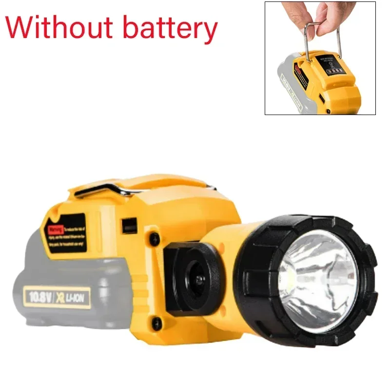 

Outdoor Flashlight Lamp Cordless Work Light DW12V Rotary Lamp Spotlight Is Suitable for Dewalt /10.8-12V Lithium Battery DCL510