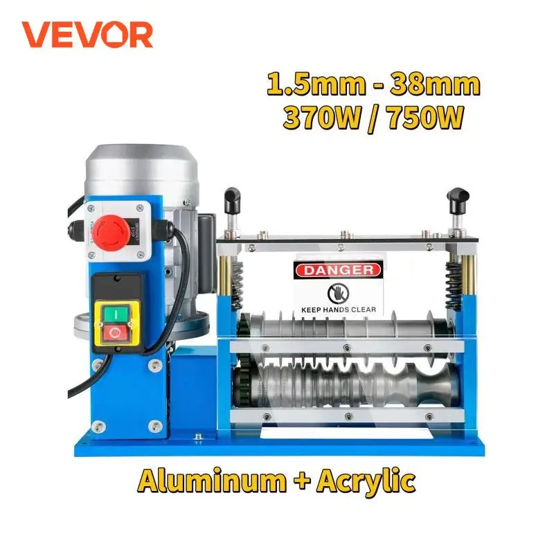 VEVOR Electric Wire Stripping Machine W/ Blade 1.5mm-38mm Cable Stripper for Removing Plastic & Rubber from Wire, Copper Recycle