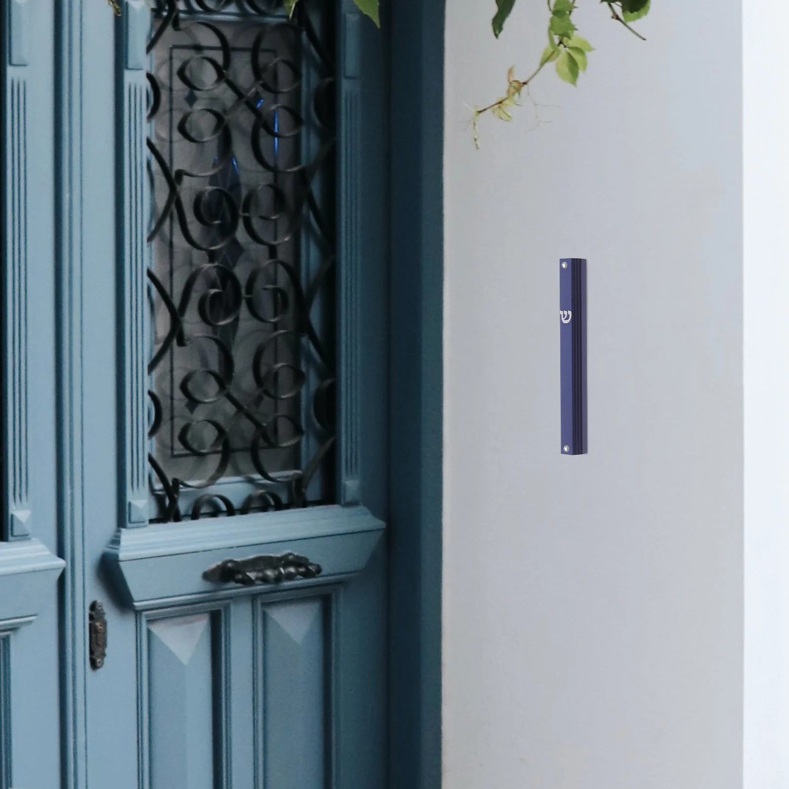 

5 Pcs Doorpost Decorations Blue Aluminum Judaica Mezuzah Metal Weatherproof Jewish Symbol Door Decoration Statue House