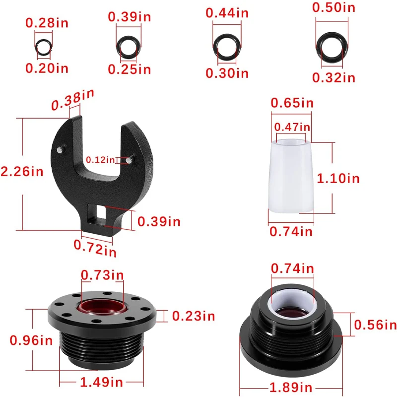 HS5157 Hydraulic Steering Cylinder Seal Kit with Pin Wrench & O-Ring Kit for Seastar Front Mount Hydraulic Steering System