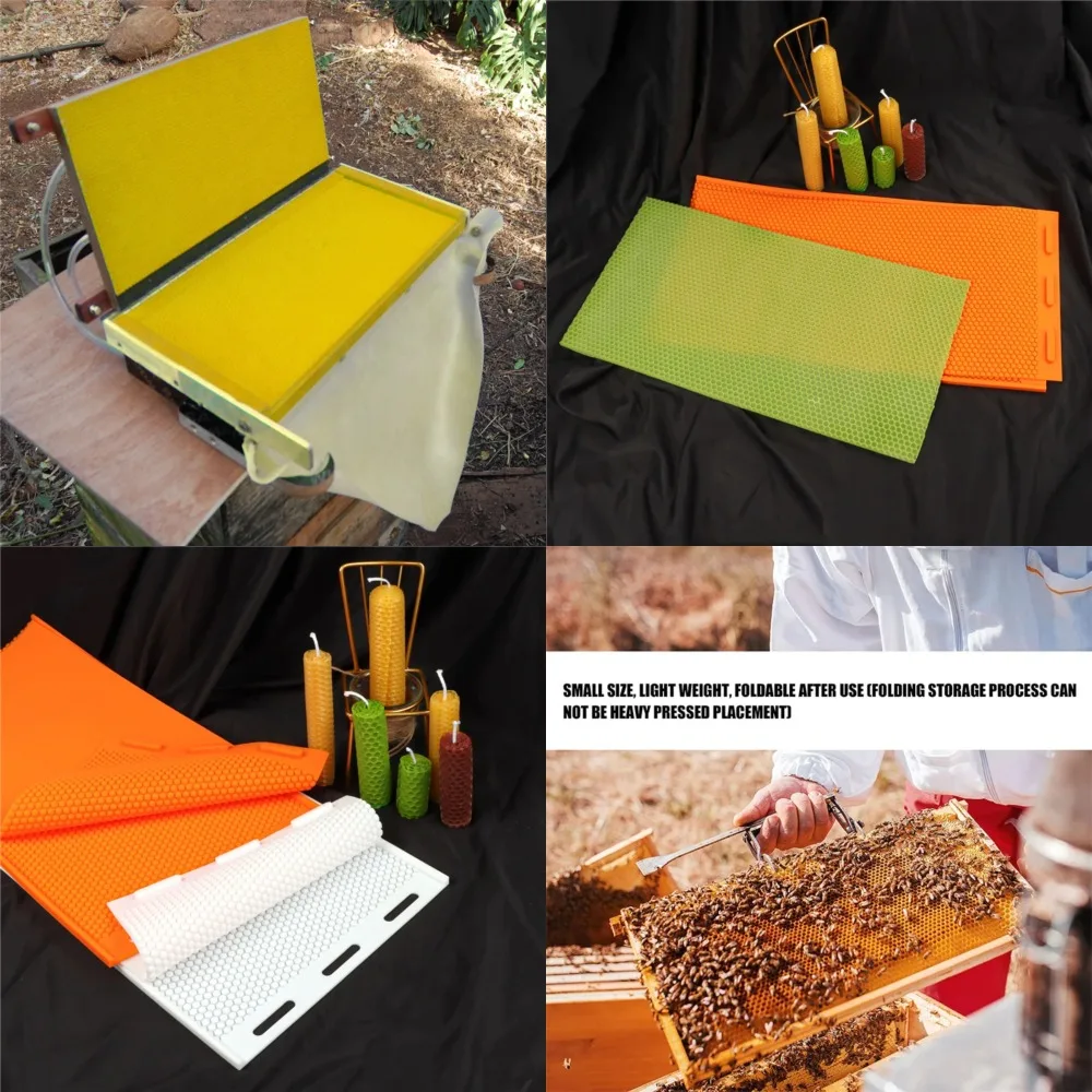 

Set of 2 durable and convenient Beekeeper Silicone Bee Hive Basis Press Sheet Mould - Easy-to-use Beeswax Press Sheet Mould for