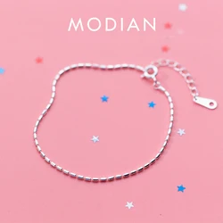 Modian New Collection 925 Sterling Silver Minimalism Classic Lady Women Bracelets Chain Link Bracelet Sterling Silver Jewelry