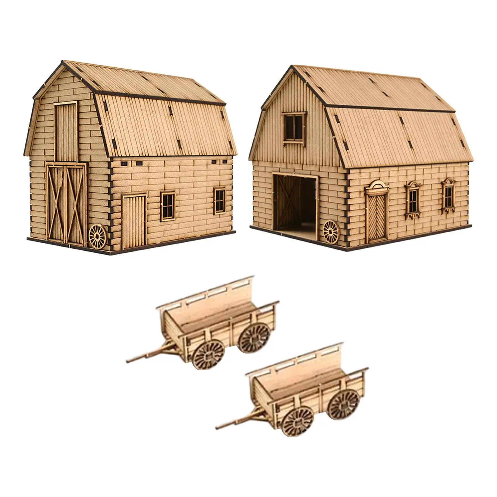 1/72 Miniature Wooden House DIY for Micro Landscape Sand Table Accessory