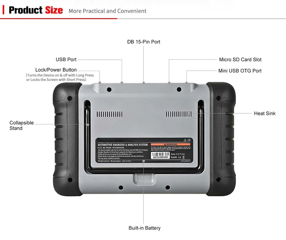 Bosster Automobile Fault Detector MaxiCom MK808 OBD2 Scanner Full System Car Diagnostic Tool Code Reader Scanners