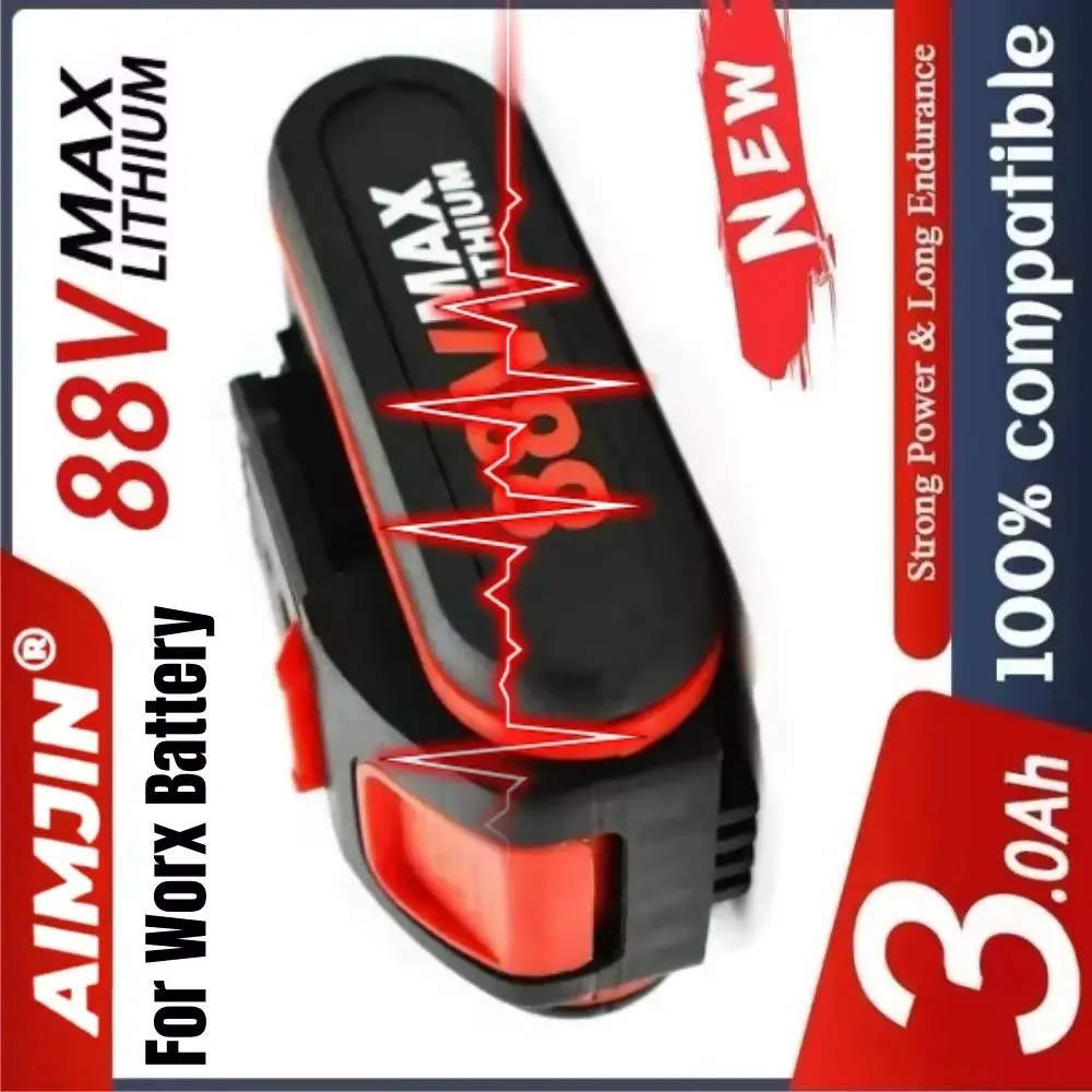 Rechargeable Lithium Ion Battery 88V Cordless Reciprocating Saw Wrench for Worx 24V 36VF 48VF Electric Saw Compatible