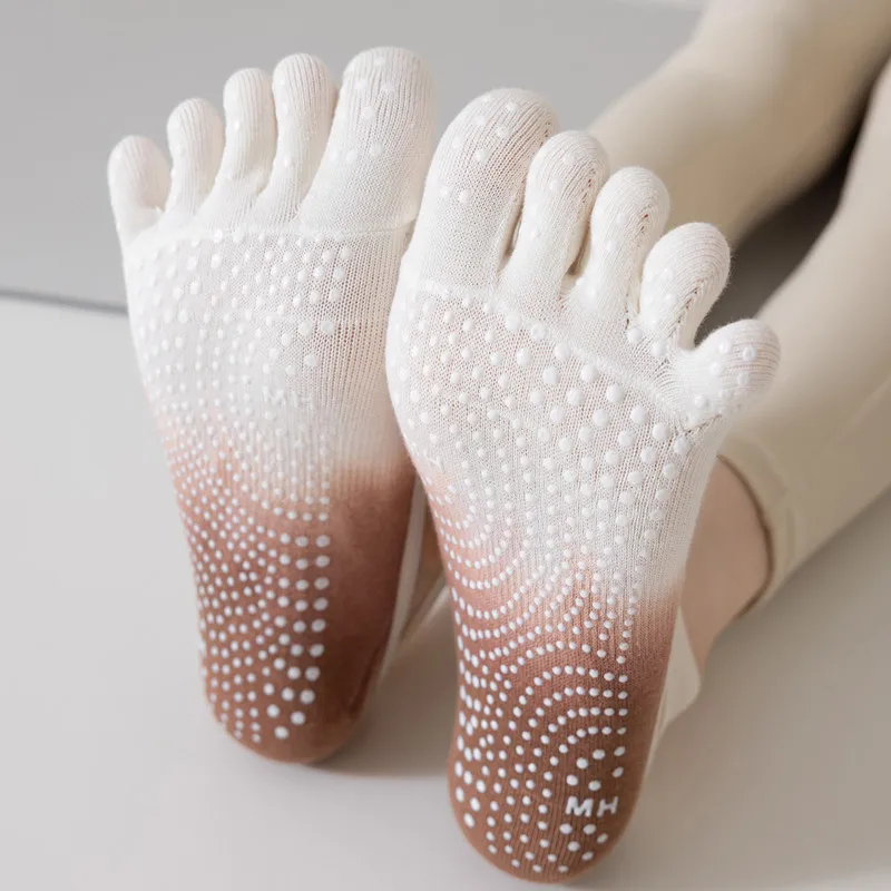 

Five-finger Women Yoga Socks Backless Breathable Bandage Ballet Pilates Socks Professional Silicone Non-slip Dance Sports Socks