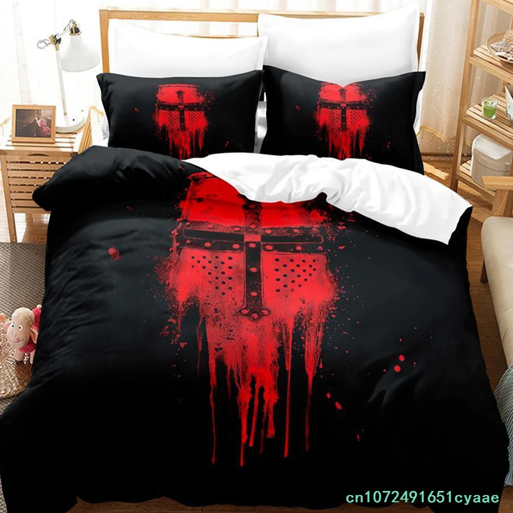 Christian Knights Templar Bedding Set Single Twin Full Queen King Size Bed Set Aldult Kid Bedroom Duvetcover Sets Parure De Lit