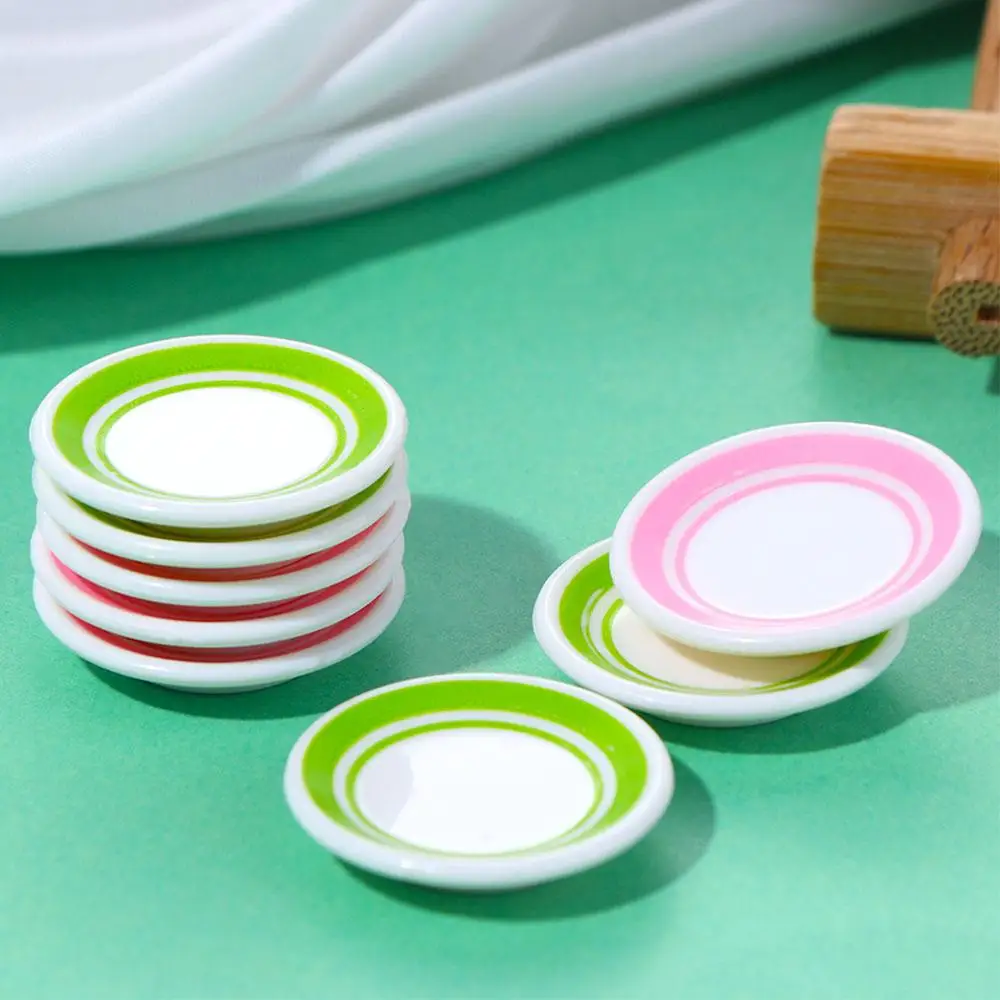 Doll House Accessorie Miniature Pretend Play Toy Tableware Kitchen Toys Photograph Props Food Dishes Doll house Dinner Plates