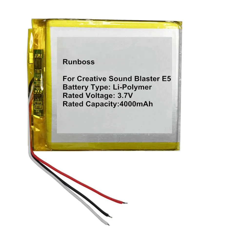 Battery for Creative Sound Blaster E5 Li-Polymer Rechargeable Accumulator Pack Replacement 4000mAh High Capacity
