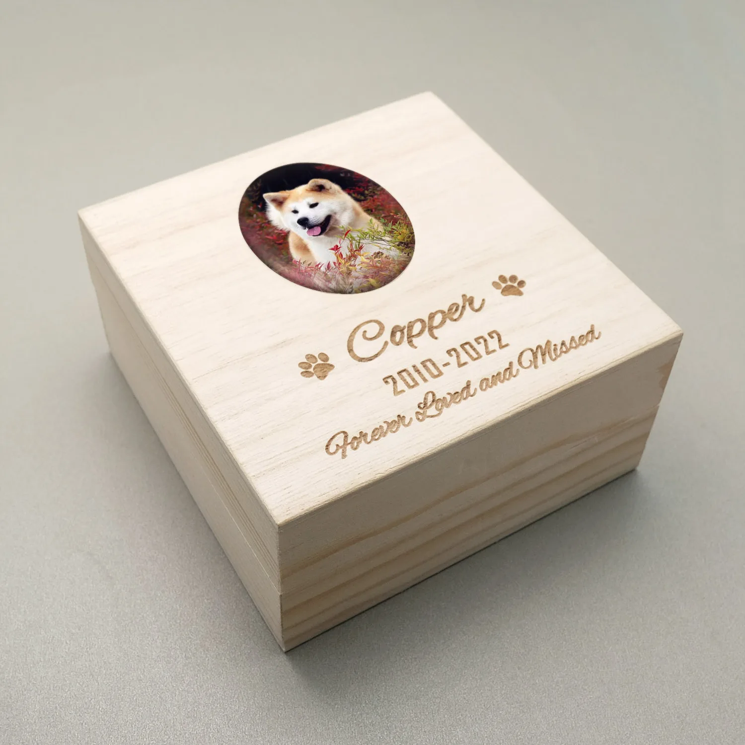 Custom Pet Urn Ashes Box, Cremation Pet Urn Ashes for Dog and Cat, Engraved Wood, Pet Ashes, Keepsake Box