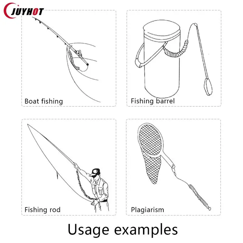 3/4/5 Meter Fishing Missed Rope Anti-Lost Spiral Spring Lure Lanyard Wire Fishing Rod Miss Rope Fishing Gear Accessories