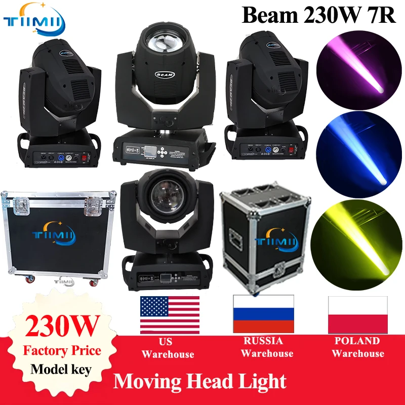 4-6FlightCase 8-12Pcs Beam 230W 7R Moving Head Light Dxm 512 Controller Professional Stage DJ Disco Wedding Lights Sharpy Beam