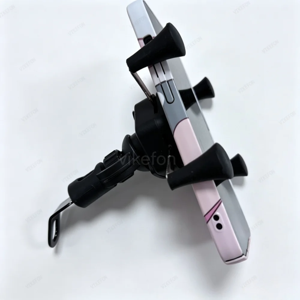 360°Rotation 4-Claw Motorcycle Phone Holder Stand Silicone Protective Clip Clamping Type Cellphone Bracket Rearview Mirror Mount