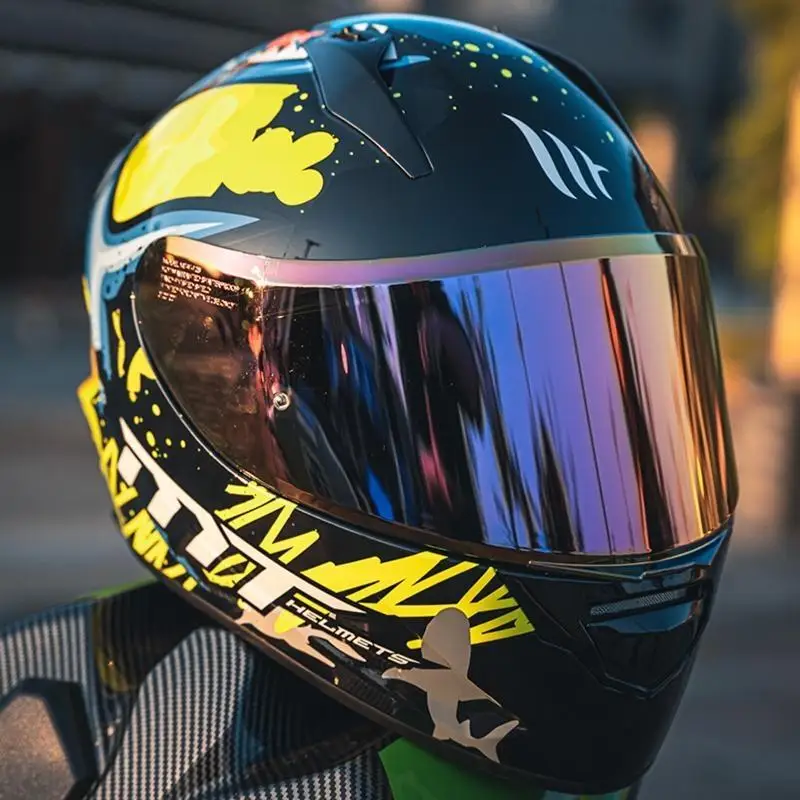 31BC Motorcycle Anti-scratch Wind Helmet Lens Visor Full Face for MT-V-14 Serial