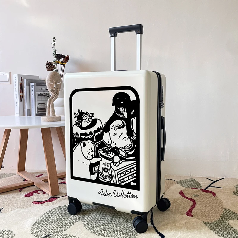 High appearance level pull rod luggage female network red new travel box student password box small boarding suitcase