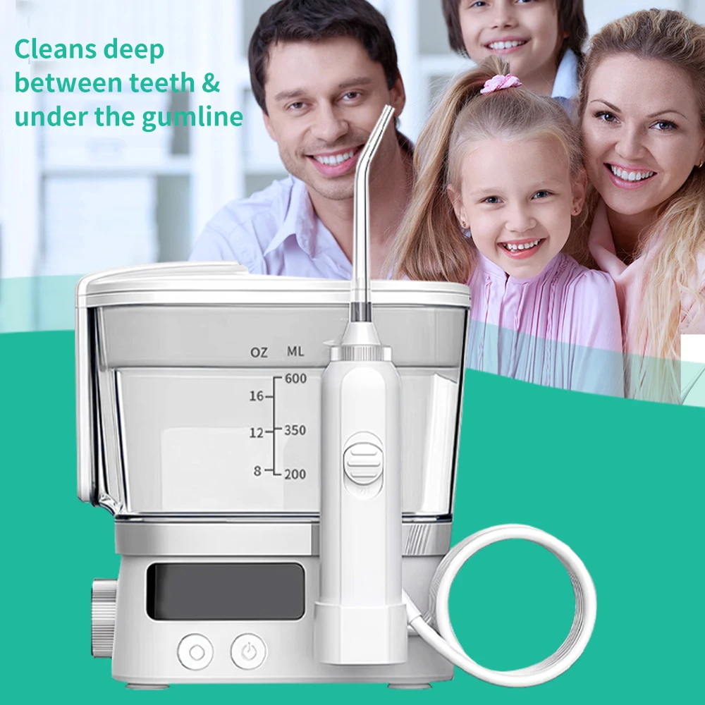 Portable Dental Oral Irrigator Rechargeable Cordless Water Flosser IPX7 Waterproof 600ML Teeth Cleaner Travel Home Braces Care