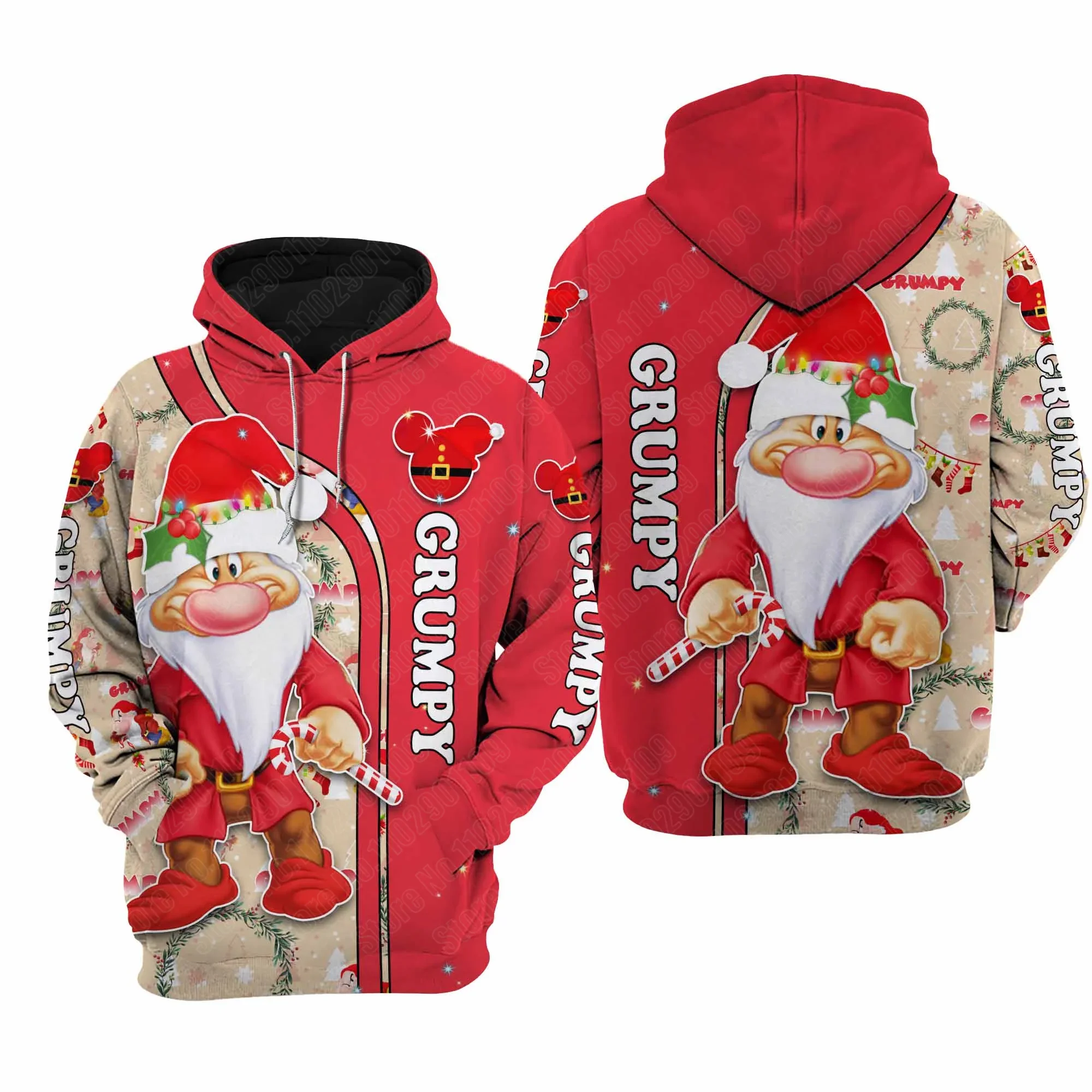 

Christmas Disney Grumpy Dwarf Cartoon Men Women 3D Print High Quality Fleece Zipper Hoodies Pullover Tops Dropshipping