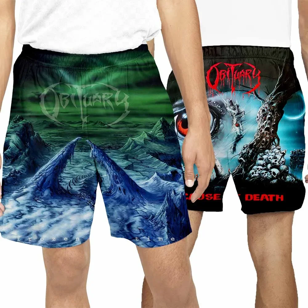 New Fashion 3D Print Obituary Band Summer Beach Shorts  Streetwear Men Quick Dry Vacation Casual Shorts for Women/Men