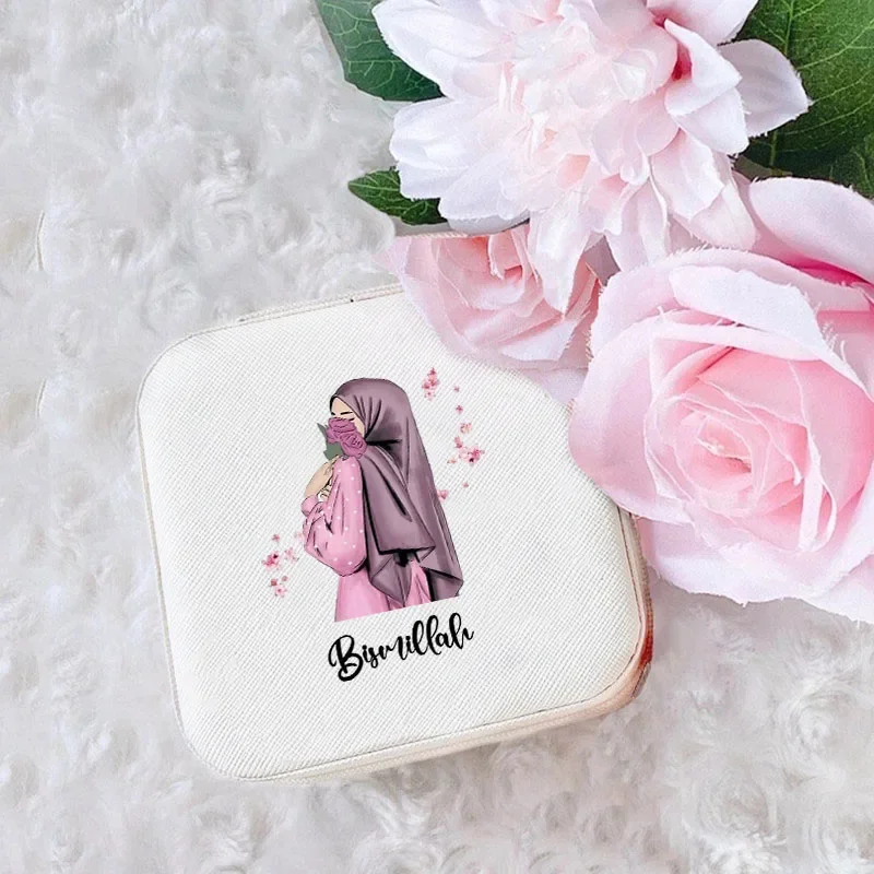 Personalised Hijabi Girl Jewellery Box Custom Name Muslim Girls Jewelry Case Travel Jewelry Storage Boxes Festive Birthday Gift