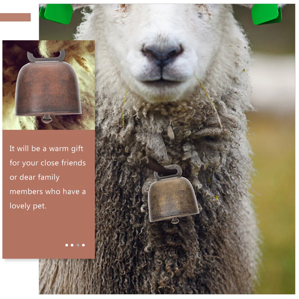 

6Pcs Small Cowbell Copper Bells for Cattle Sheep Pet Anti-Lost Device Wear-Resistant Farming Hanging Pendants Livestock