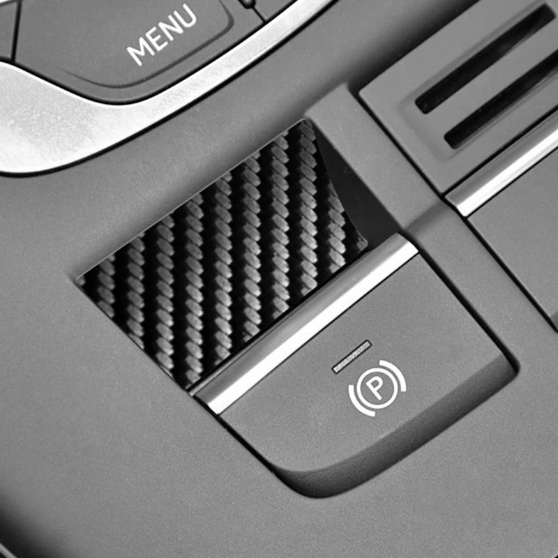 لأودي 8 فولت A3 S3 (2014-2019) الرياضة سيارة فرملة اليد زر مقبض الكسوة ألياف الكربون ملصق المضادة للخدش الداخلية ضبط الملحقات