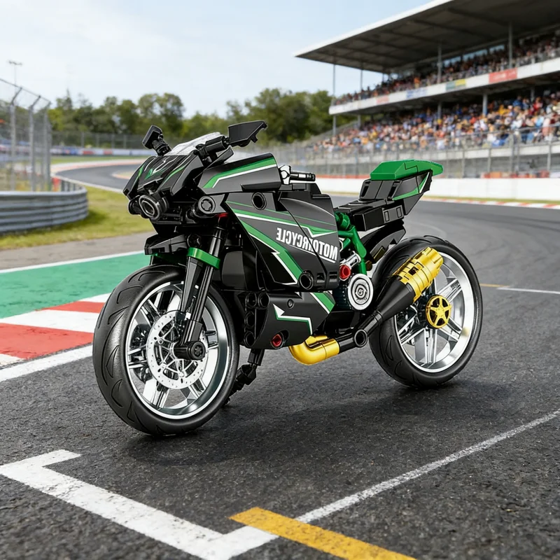 

Highly Detailed Sport Bike Building Blocks Model Kit - Racing Motorcycle Style with Realistic Mechanical Details - Assembly Toy