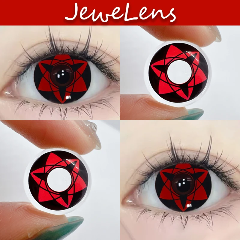 Jewelens 2pcs/1pair Red Color Contact Lenses Uchiha Sharingan Itachi Sasuke Kakashi Madara Cosplay Anime Accessories