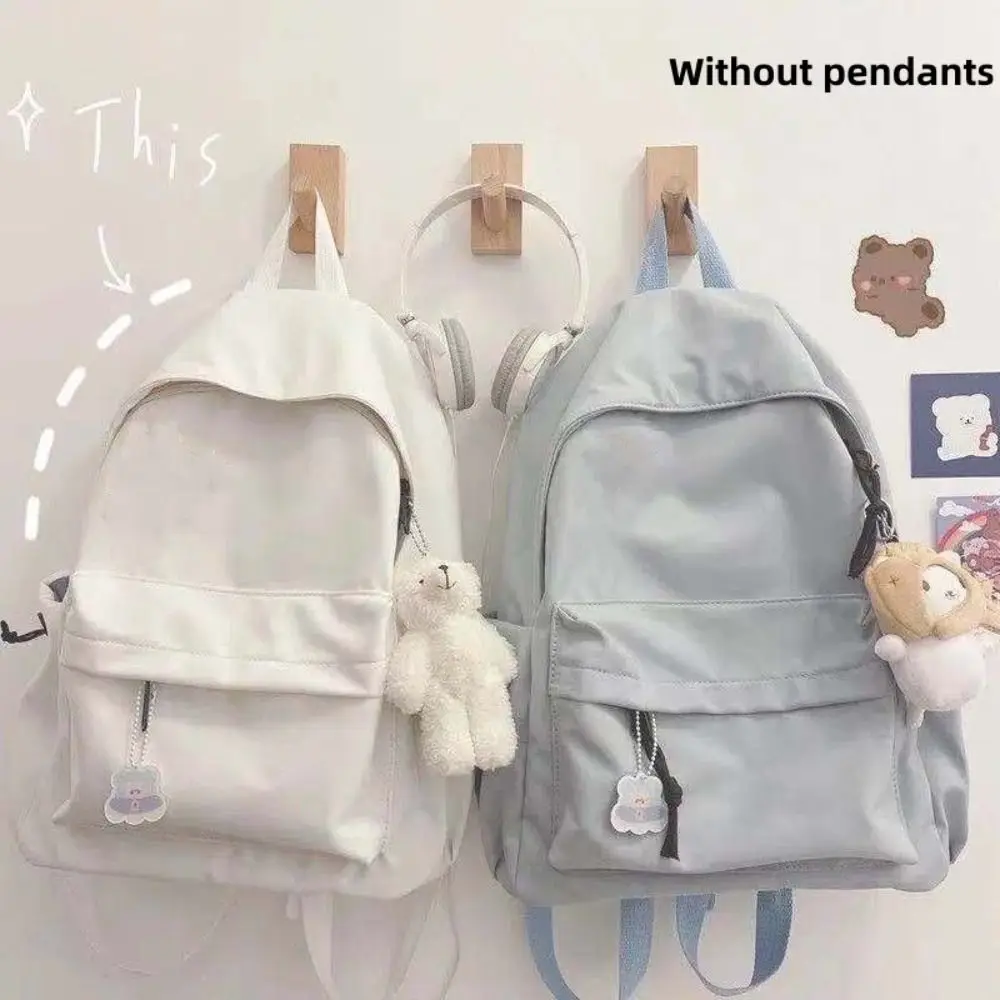 Mochila informal para estudiantes de secundaria, mochilas escolares de gran capacidad de Color sólido, mochila de viaje impermeable para niñas