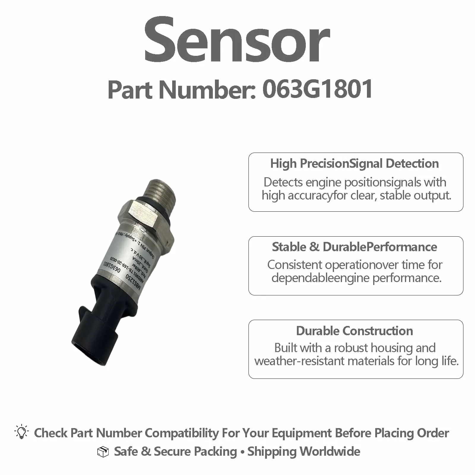 063G1801 Pressure Sensor For Danfoss MBS1250 Pressure Transmitter Sensor 063G1801 Replacement Part for Liugong Excavator